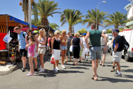 Spain Stock Photography. Street market in the small coastal town of Arguineguin, Gran Canaria, Spain.